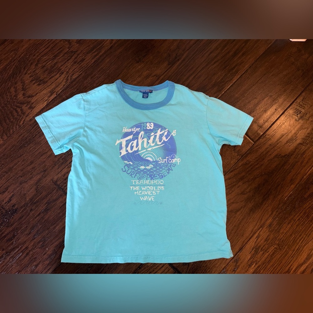 Naartjie Kids Boys T-Shirt Short Sleeve Tahiti Surfcamp Top Size 8, EUC
